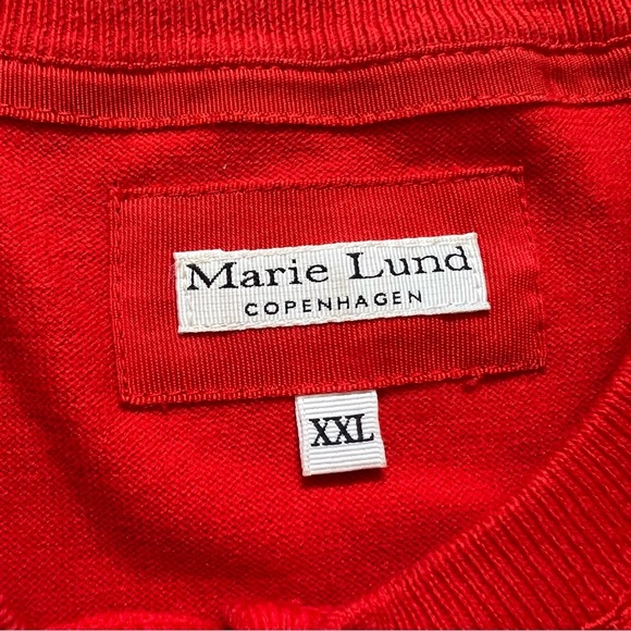 Marie Lund Vtg Red Long Sleeves Button Lace Knit Cardigan Sweater Holidays XL - Picture 8 of 14